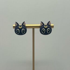 NWT Ms Accessorie 925 Silver Sailor Moon Luna Cat Stud Earrings Kids Teen Cute